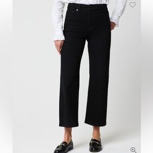 Jcrew Factory Black wide-leg cropped jean in all-day stretch